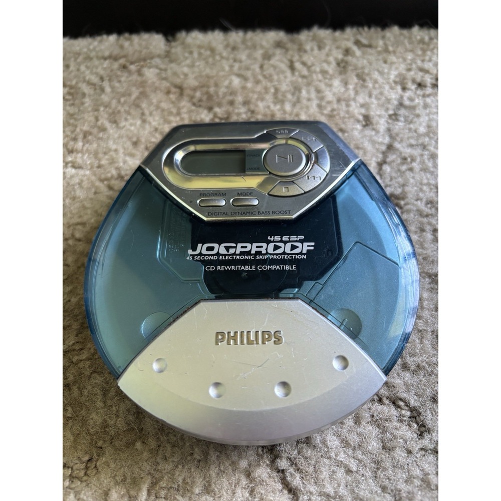 Philips Jogproof Portable CD Player 45 ESP Blue Model AX5111/17 Works